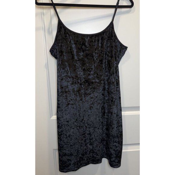 Ny & Co Other - NY&Co Intimates Black Crushed Velvet Slip Dress | XL Y2K Velvet 90s Style Whimsy